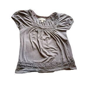 Gray Boho Crochet Top